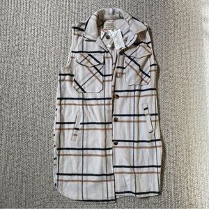 Ashley Outerwear Plaid Long Vest
